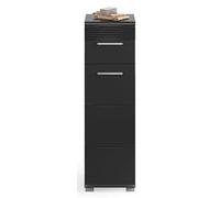 xonox.home Linus - Armadio da bagno sottile, 30 x 79 x 31 cm, colore: Nero lucido