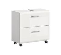 xonox.home Mobile lavabo Ice 75 x 35 x 35 cm in bianco lucido - Mobile base con 2 cassetti - design elegante, molto spazio per gli utensili e un vero e proprio colpo d'occhio in ogni bagno