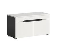 xonox.home - Panchina Canu 80 x 45 x 37 cm, corpo basalto grigio Nb., parte anteriore bianca Nb. - Panca appendiabiti per corridoio, moderna e salvaspazio