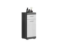 xonox.home Scout - Armadietto da bagno sottile, armadietto da bagno, nella parte anteriore, colore bianco lucido, corpo e argento, dimensioni: ca. 37 x 88 x 31 cm