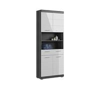 xonox.home Scout - Armadio alto da bagno, con struttura in argento fumo, ca. 74 x 191 x 31 cm
