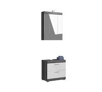 xonox.home X06B2B26, Legno, Parte Frontale: Bianco Lucido, Corpo + Inserto in Argento fumé, 1