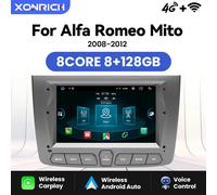 XONRICH AI Voice Wireless Carplay Car Radio Player per Alfa Romeo Mito 2008-2012 Android14 8G + 128GB navigazione 4G Wifi DSP 2Din 8Core 6GB 128GB