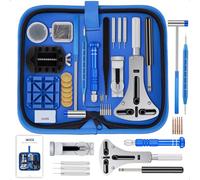 XOOL Kit Riparazione Orologi, 210 Pezzi - Include Kit per Sostituzione Batterie, Apri Cassa, Estrattore Maglie, Strumenti per Anse a Molla, Cacciaviti e Custodia Portatile con Manuale Istruzioni