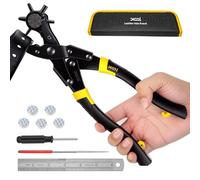 XOOL Pinza Fustellatrice Rotante con Fori Tondi e Ovali, Modello a Manico Lungo per Cinture, Cinghie, Collari, Scarpe e Lavorazioni in Pelle