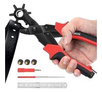 XOOL Pinza Fustellatrice Rotante, Pinza Buchi Cintura, Buca Cinture, Fustellatrice Cuoio, Fora Cintura per Cinture, Pelle, Braccialetti, Carte, Borse, ecc.