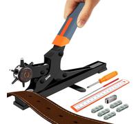 XOOL Pinza Fustellatrice Rotante, Pinza Buchi Cintura, Buca Cinture, Fustellatrice Cuoio, Fora Cintura per Cinture, Pelle, Braccialetti, Carte, Borse, ecc.