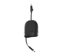 Xoopar Cavo di Ricarica Retrattile Multi USB 1 m 60 W - Ricarica Rapida USB-C e Lightning, Compatibile con CarPlay e trasferimento Dati Ice-R Nero