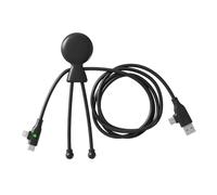 Xoopar Cavo Multi USB 3 in 1 - Cavo di Ricarica Rapida Lungo 1,20 m - Potenza 60W - Porte USB, USB-C e Lightning - Compatibile con Tutti Gli Smartphone Mr Bio Long Fast Nero