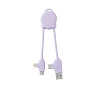 Xoopar Cavo Multi USB 4 in 1 - Caricatore Universale con Connettori Lightning, USB-C e Micro - Ideale per Caricare Smartphone, Auricolari, Tablet OctoMini Lilla