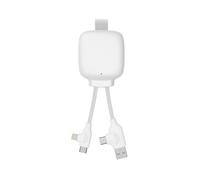 Xoopar Gamma Lite Cavo USB 4 in 1 + Batteria Esterna 3000 mAh - Bianco | Cavo 4 in 1 e batteria esterna 3000 mAh in uno: USB-C, Lightning e Micro USB - plastica riciclata