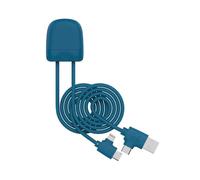 Xoopar Ice-Cable - Cavo di ricarica multi-USB, USB-C, Lightning da 1 metro con trasferimento dati per smartphone Iphone, Samsung, Huawei, Xiaomi, Wiko, LG, tablet - Blu