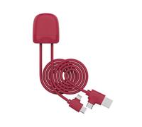 Xoopar Ice-Cable - Cavo di ricarica multi-USB, USB-C, Lightning da 1 metro con trasferimento dati per smartphone Iphone, Samsung, Huawei, Xiaomi, Wiko, LG, tablet - Rosso