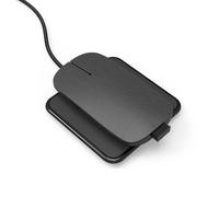 Xoopar Iné Pokket Mouse Wireless Ricaricabile Pelle Riciclata Nero | Mouse 2,4 GHz premium in pelle e plastica riciclate, ricaricabile senza batterie - custodia in sughero inclusa