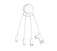 Xoopar Octopus OBP Cavo Multi USB 4 in 1 Plastica Oceano - Bianco