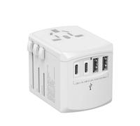 Xoopar Tripper Adattatore da Viaggio Universale 150 Paesi 4 USB - Bianco | Adattatore tutto in uno con 2 porte USB-A e 2 USB-C - compatibile con oltre 150 paesi