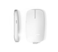 XooparMouse wireless 2.4G - Senza batterie, ricaricabile, connesso al computer, ultra sottile, Pokket in plastica riciclata (bianco)
