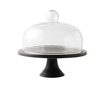 XOOPIT Copertura per Alimenti, Campana Coperchio Microonde, Set Alzata Torta retrò, Piatto in Ceramica con Coperchio in Vetro Bar Dessert Pasticceria Piatto da Degustazione Insalata per Feste Forma