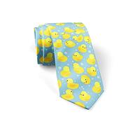 Xoovtka Cravatta da uomo alla moda, ideale per matrimoni, sposo, testimoni dello sposo, missioni, balli, regali., Paperella di gomma, Taglia unica