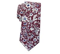 Xoovtka Cravatta da uomo magra, cravatte floreali per uomo, cravatta da matrimonio per sposo, testimoni dello sposo, missioni, balli, Un floreale bianco bordeaux, Taglia unica
