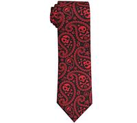 Xoovtka Cravatte rosse e nere del cranio di cachemire per le cravatte della novità degli uomini del legame, Teschio Paisley Rosso e Nero, Taglia unica