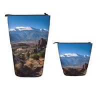 XOPEKVLAWM Astuccio in piedi Grande Capacità Stand Up Pencil Pouch Carino Telescopico Matita Sacchetto Pop Up Matite Holder Candy Canes Portapenne Portatile Trucco Borsa Organizzatore da Scrivania per