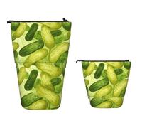 XOPEKVLAWM Astuccio in piedi Grande Capacità Stand Up Pencil Pouch Carino Telescopico Matita Sacchetto Pop Up Matite Holder Giallo Banana Pen Holder Portatile Makeup Bag Organizzatore da scrivania per