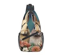 XOPEKVLAWM Borsa a tracolla a tracolla con mongolfiera che vola sopra il tetto Borsa a tracolla Borsa a tracolla Borsa a tracolla Viaggi Escursionismo Daypack, Coniglietto di Pasqua, Taglia unica