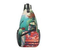 XOPEKVLAWM Borsa a tracolla a tracolla con panda a tracolla, borsa a tracolla da viaggio ed escursionismo, Estate Mediterranea, Taglia unica