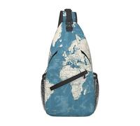 XOPEKVLAWM Borsa a tracolla a tracolla con panda a tracolla, borsa a tracolla da viaggio ed escursionismo, Mappa Blu del Mondo, Taglia unica