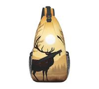 XOPEKVLAWM Borsa a tracolla a tracolla con tracolla a pois bianchi rossi e bianchi, borsa a tracolla, borsa a tracolla, borsa da viaggio ed escursionismo, Opere d'arte di alce, Taglia unica