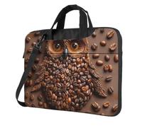 XOPEKVLAWM Borsa per computer portatile antiurto copertura protettiva gufo chicco di caffè Custodia per laptop Borsa per il trasporto del computer, Nero , 14 inch
