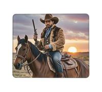 XOPEKVLAWM Tappetino per mouse impermeabile per computer, con base in gomma antiscivolo, motivo: cowboy west, tappetino per mouse da scrivania, lavabile, tappetino per mouse da gioco, per laptop