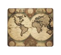 XOPEKVLAWM Tappetino per mouse impermeabile per computer, con base in gomma antiscivolo, vintage, con mappa del mondo antico, tappetino per mouse per computer portatile, ufficio, casa, 25,4 x 30,5 cm
