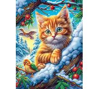 XOrange Tabby Cat with A Bird Puzzle 1000 Pezzi Rompicapo Creativo Artistico Wildlife Pet Stimolo Della Creatività Attività Per Il Tempo Libero Regalo Per Persone Creative 1000 PCS