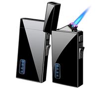XOTAK 2023 Accendino ad Arco Jet Flame Torch Accendino Elettrico butano Ricaricabile Accendino Ricaricabile USB 2 in 1 con Display a LED Accendino elettronico Antivento con Confezione Regalo