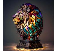 XoTiq Luce notturna da tavolo in vetro colorato retrò, serie gatto, lampada da comodino LED a tema animale, lampada da tavolo in resina colorata, decorazione vintage per la casa a tema animale f