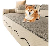 xotoa Copridivano for Animali Domestici con Design Imbottito Trapuntato e Ispessito, Fondo Strutturato in Silicone Antiscivolo(Light Gray,43.3in*82.7in)