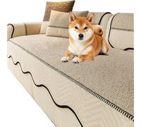 xotoa Copridivano for Animali Domestici con Design Imbottito Trapuntato e Ispessito, Fondo Strutturato in Silicone Antiscivolo(Rice Coffee,35.4in*70.9in)