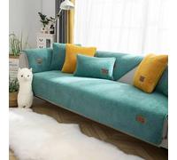 xotoa Copridivano in Lana d'Agnello, Universale for 1/2/3/4 Posti, Copridivano Angolare A Forma di L, Base in Silicone Antiscivolo(Green,45x45cm)