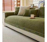 xotoa Copridivano in Morbida ciniglia, Adatto for divani da 1/2/3/4 posti, divani componibili a L e for Tutte Le Stagioni(Green,110 * 160cm)