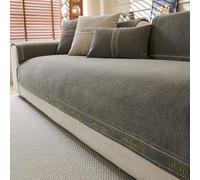 xotoa Copridivano in Morbida ciniglia, Adatto for divani da 1/2/3/4 posti, divani componibili a L e for Tutte Le Stagioni(Grey,90 * 180cm)