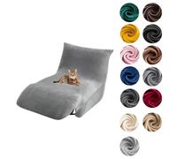 xotoa Copridivano Senza braccioli, Un Posto - Velluto, Facile da Pulire, for Soggiorno e Camera da Letto(Light Gray)