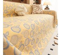 xotoa Copridivano Trapuntato in Cotone Lavato, Adatto for Posti for 1/2/3/4 Persone, Coperta Antiscivolo for Divano, Proteggi Divano for Animali Domestici E Familiari(Yellow,230 * 260cm)