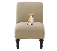 xotoa Coprisedia elastico senza braccioli in jacquard, motivo 3D, design con bordo inferiore antiscivolo, adatto a molteplici scenari(Light Coffee,1pcs)