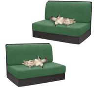 xotoa Copritavolo e coprisedie for Camper - Tessuto Jacquard Elasticizzato, Set da Due Pezzi, Adatti ai sedili dei Camper(Green,2pcs)