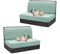 xotoa Copritavolo e coprisedie for Camper - Tessuto Jacquard Elasticizzato, Set da Due Pezzi, Adatti ai sedili dei Camper(Mint,2pcs)