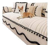 xotoa Il copridivano, Realizzato in Tessuto Spazzolato, con Fondo Antiscivolo, può Essere utilizzato Anche Come Tappetino for Finestra o Tappetino.(White,43.3in*63in)