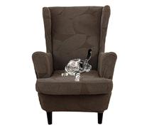 xotoa Set di Due Pezzi di Fodere Elastiche for Schienale ad Ala, realizzate in Tessuto a Maglia, Adatte for sedie Alte 95-100 cm(Coffee)