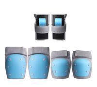 xotoa Set di Protezioni Sportive in Materiale Composito a Tre Strati: Ginocchiere, gomitiere e paramani(Grayish Blue,XS[12kg-22kg])